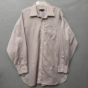 Robert Talbott Dress Shirt 17.5 35 XL Orange Blue Micro Check Cotton Poland